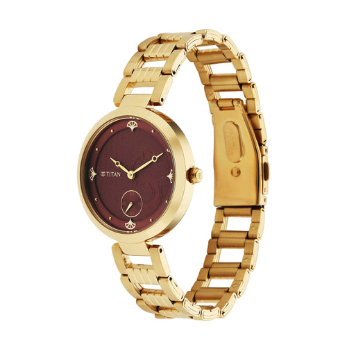 Titan Tet Red Dial Analogue Stainless steel Strap Watch for Men