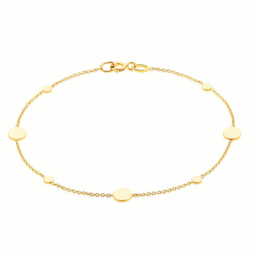 9K YG CIRCLE BEAD B/L 19cm