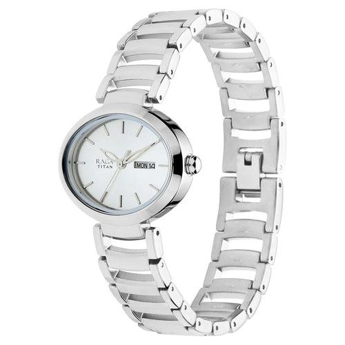Titan Raga Viva Silver  Metal Analogue Strap Watch for Women