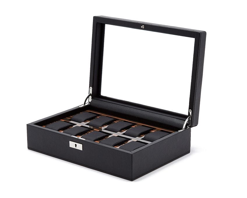 Wolf Roadster 10 Pc Watch Box Black