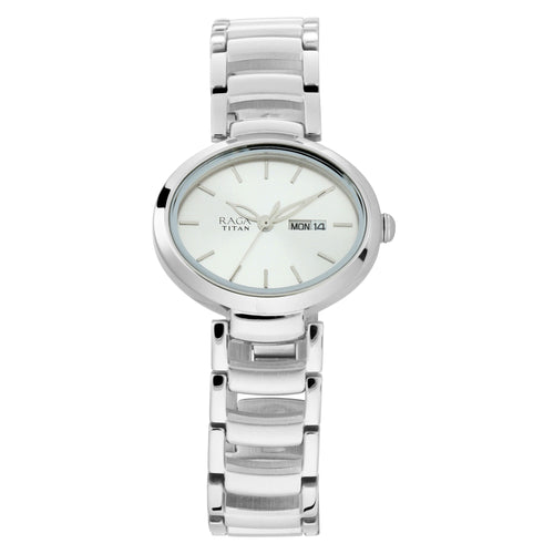 Titan Raga Viva Silver  Metal Analogue Strap Watch for Women