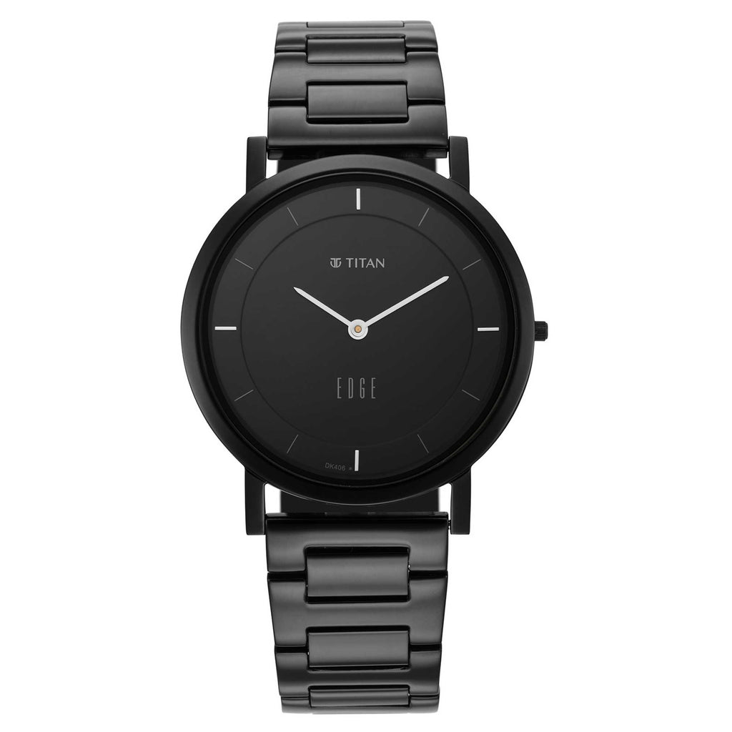 Titan Quartz Analogue Black Dial Stainless Steel Strap Watch for Men Watch Repair Sydney