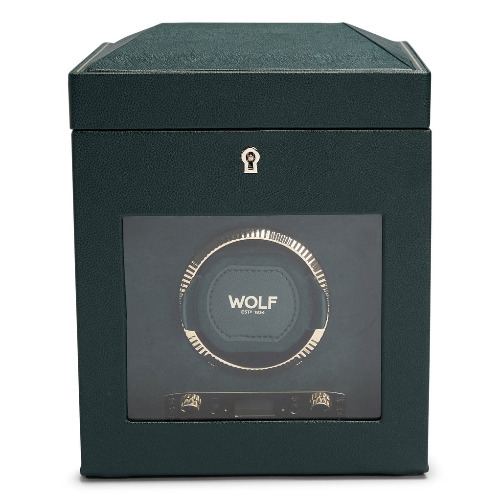 Wolf Brit Racing Green Single Watch Winder(V) | The Jewellery Boutique Australia