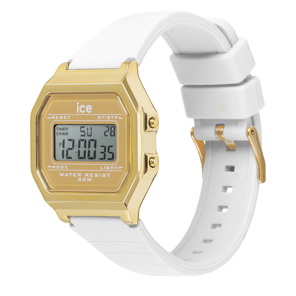 ICE digit retro - White gold