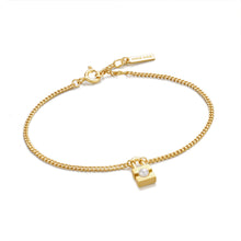 Load image into Gallery viewer, Ania Haie Gold Pearl Padlock Bracelet