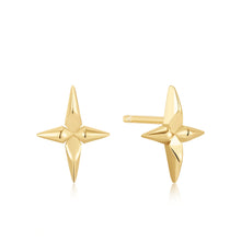 Load image into Gallery viewer, Ania Haie Gold Cross Stud Earrings