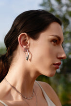 Load image into Gallery viewer, Ania Haie Silver Geometric Hoop Earrings