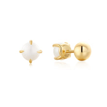 Load image into Gallery viewer, Ania Haie Gold Pearl Barbell Earrings