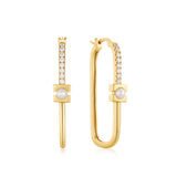 Ania Haie Gold Pearl Modernist Oval Hoop Earrings