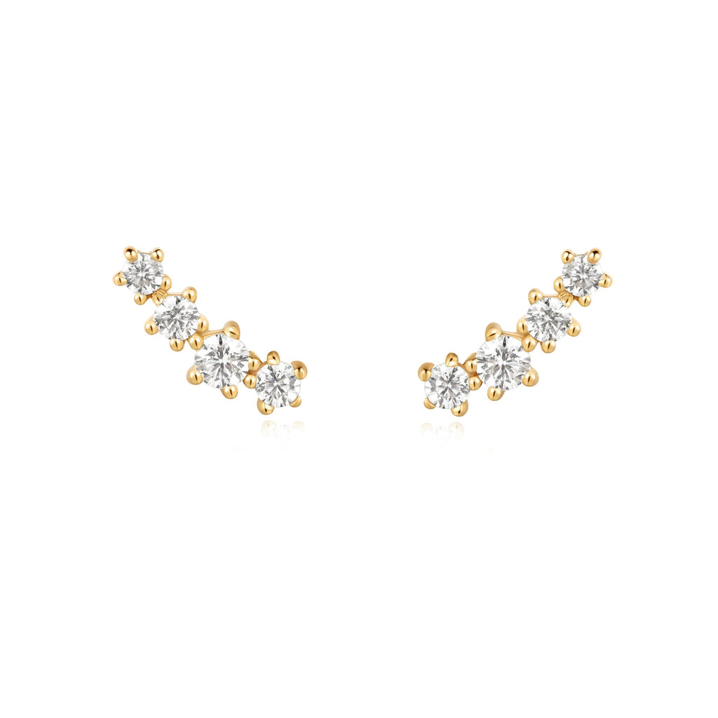 Ania Haie Gold Sparkle Climber Studs