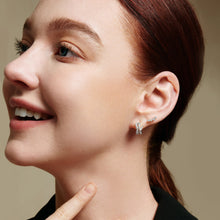 Load image into Gallery viewer, Ania Haie Silver Sparkle Double Hoop Studs