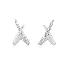 Load image into Gallery viewer, Ania Haie Silver Kiss Polished Pave Studs