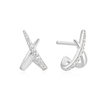 Load image into Gallery viewer, Ania Haie Silver Kiss Polished Pave Studs