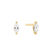 Load image into Gallery viewer, Ania Haie Gold Marquise Solitaire Studs