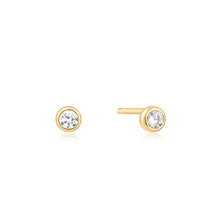 Load image into Gallery viewer, Ania Haie Gold Solitaire Cubic Zirconia Studs