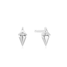 Load image into Gallery viewer, Ania Haie Triangle Cubic Zirconia Geometric Stud Ear Jackets Silver