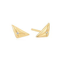 Load image into Gallery viewer, Ania Haie Gold Triangle Kiss Studs