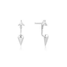 Load image into Gallery viewer, Ania Haie Silver Triangle Cubic Zirconia Geometric Stud Ear Jackets