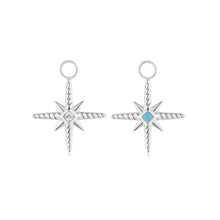 Load image into Gallery viewer, Ania Haie Silver Turquoise and Cubic Ziconia Star Earring Charm