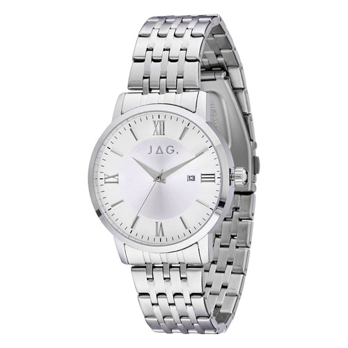 Jag Banks Silver Stainless Steel 42mm Watch