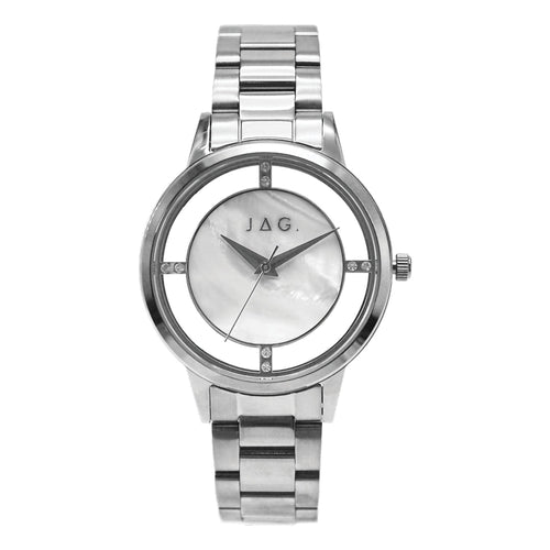 Jag Shelley Silver Mother Of Pearl Dial Stainless Steel 36mm Watch