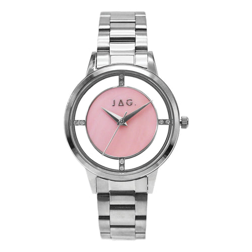 Jag Shelley Silver Pink Dial Stainless Steel 36mm Watch