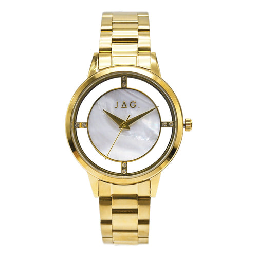 Jag Shelley Gold Mother Of Pearl Dial Stainless Steel 36mm Watch