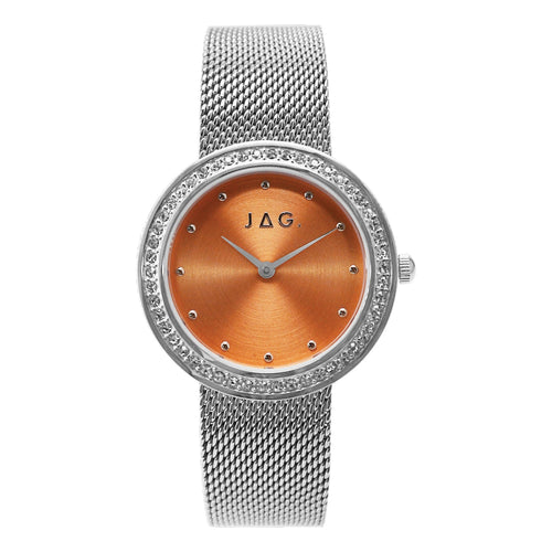 Jag Henley Silver Orange Dial Stainless Steel 35mm Watch