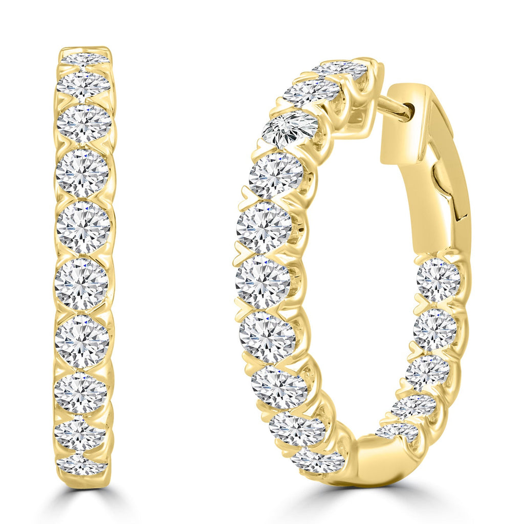 2.50ct Lab Grown Diamond Earrings in 18K Yellow Gold