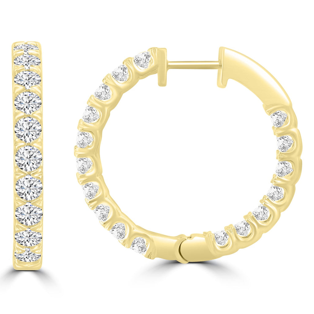 3.45ct Lab Grown Diamond Earrings in 18K Yellow Gold