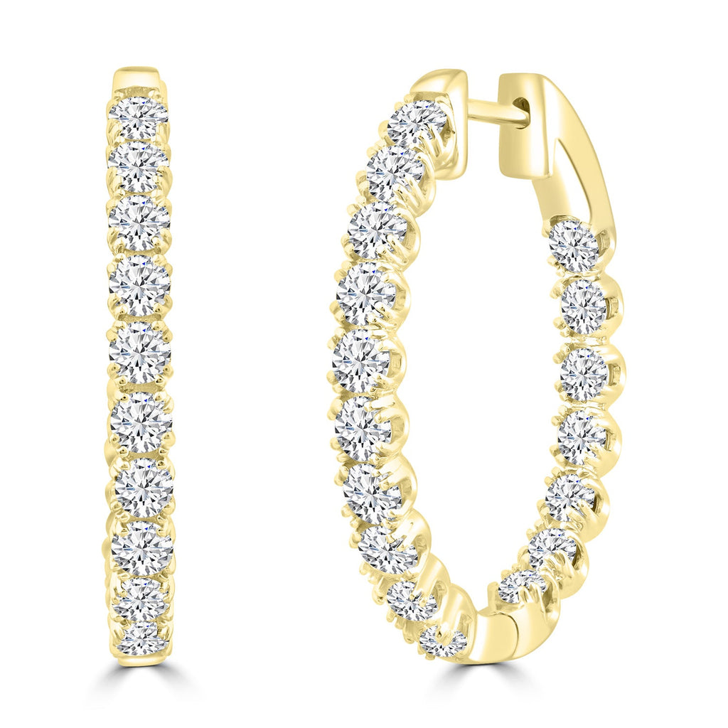 2.45ct Lab Grown Diamond Earrings in 18K Yellow Gold