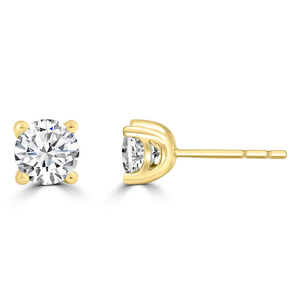 1.00ct Lab Grown Diamond Earrings in 18K Yellow Gold