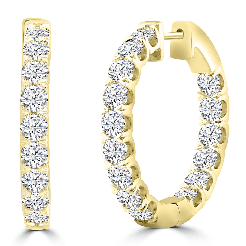 4.95ct Lab Grown Diamond Earrings in 18K Yellow Gold