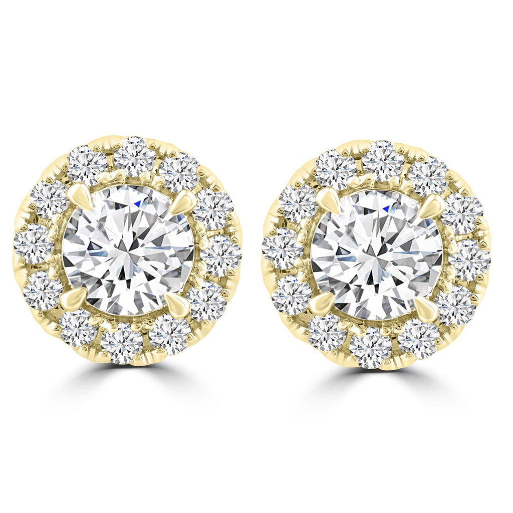 1.00ct Lab Grown Diamond Earrings in 18K Yellow Gold