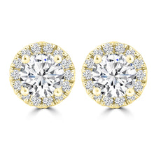 Load image into Gallery viewer, 0.95ct Lab Grown Diamond Earrings in 18K Yellow Gold