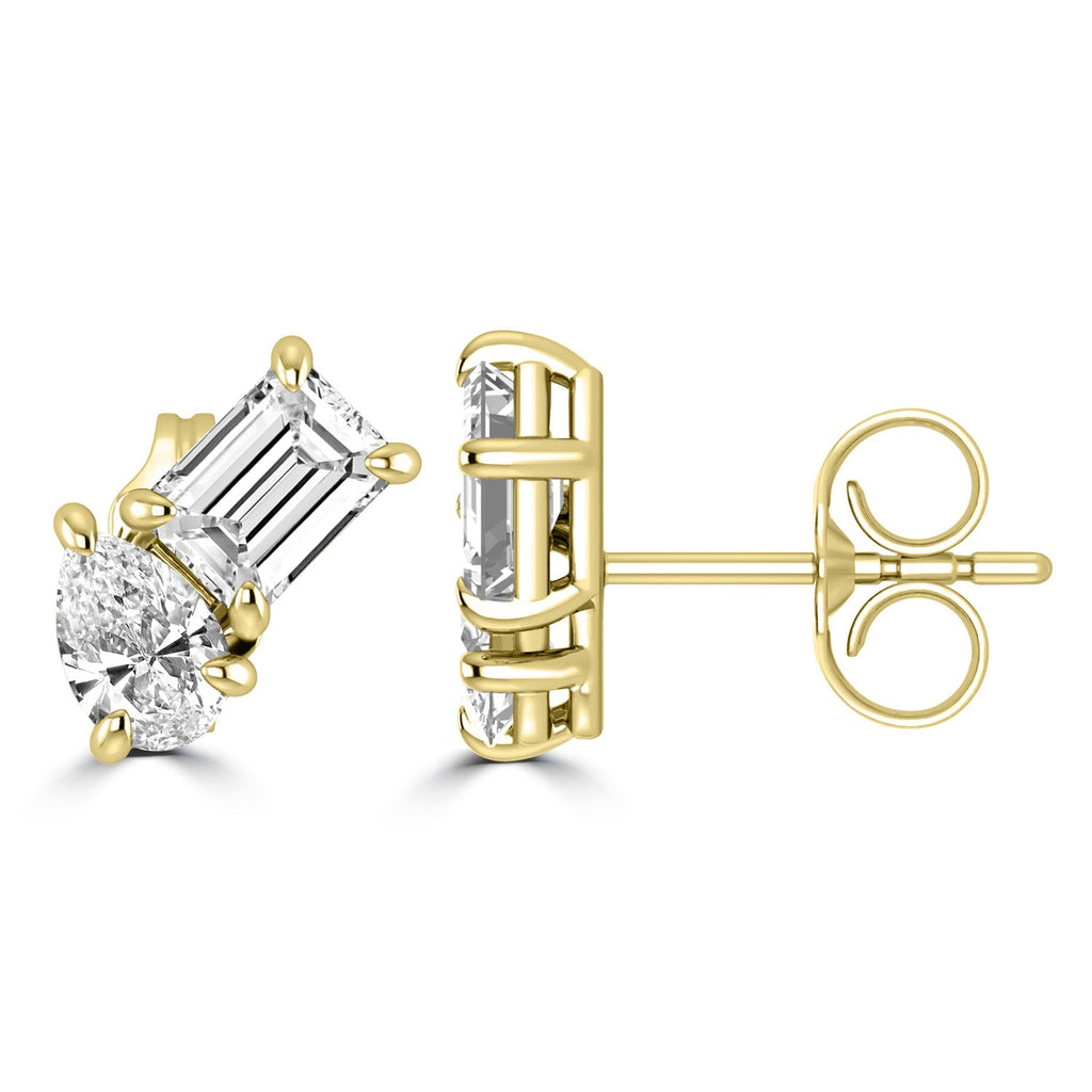 2.40ct Lab Grown Diamond Earrings in 18K Yellow Gold