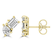 Load image into Gallery viewer, 2.40ct Lab Grown Diamond Earrings in 18K Yellow Gold