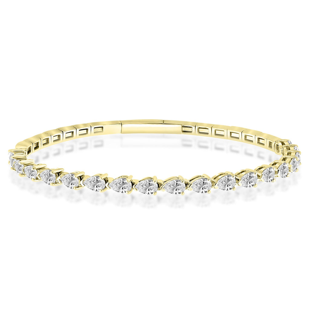 3.60ct Lab Grown Diamond Bangle in 18K Yellow Gold