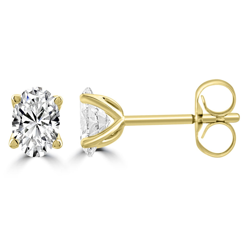 1.00ct Lab Grown Diamond Earrings in 18K Yellow Gold