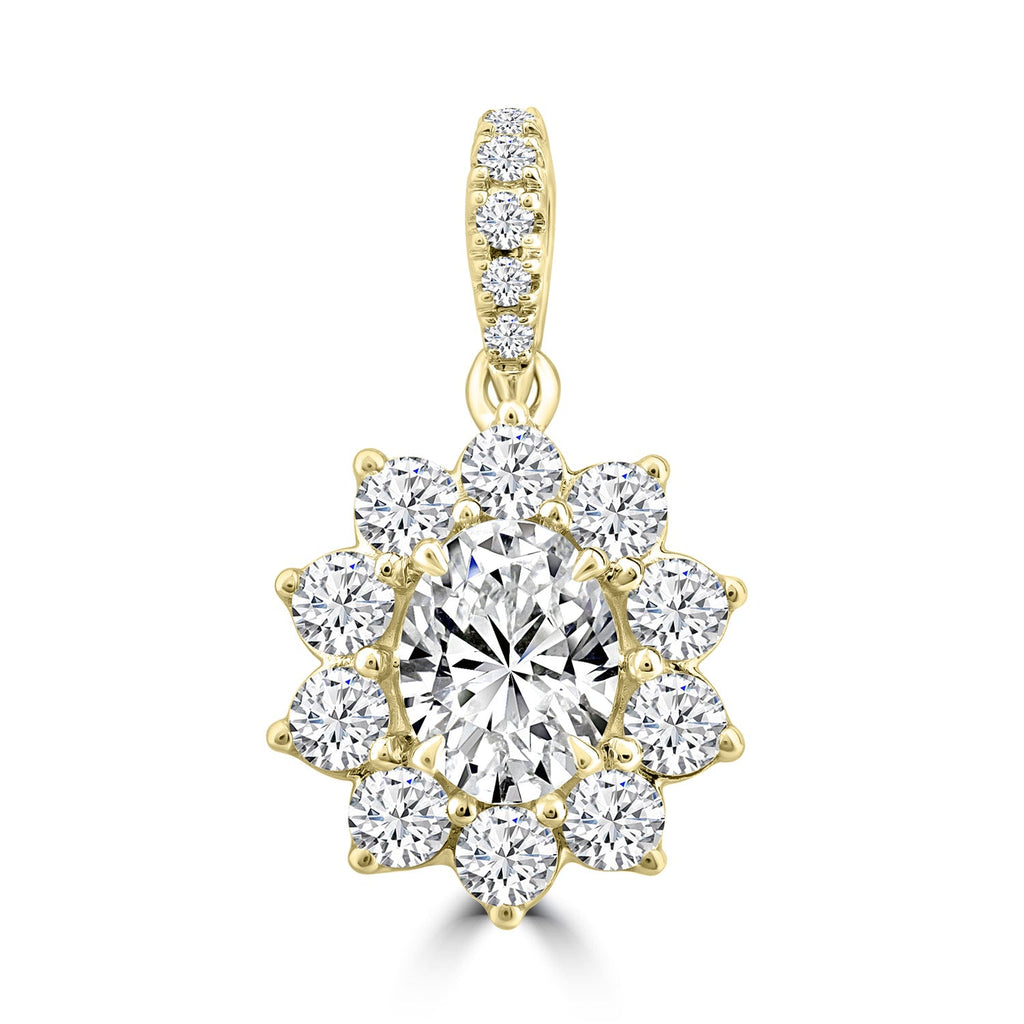 1.59ct Lab Grown Diamond Pendant in 18K Yellow Gold