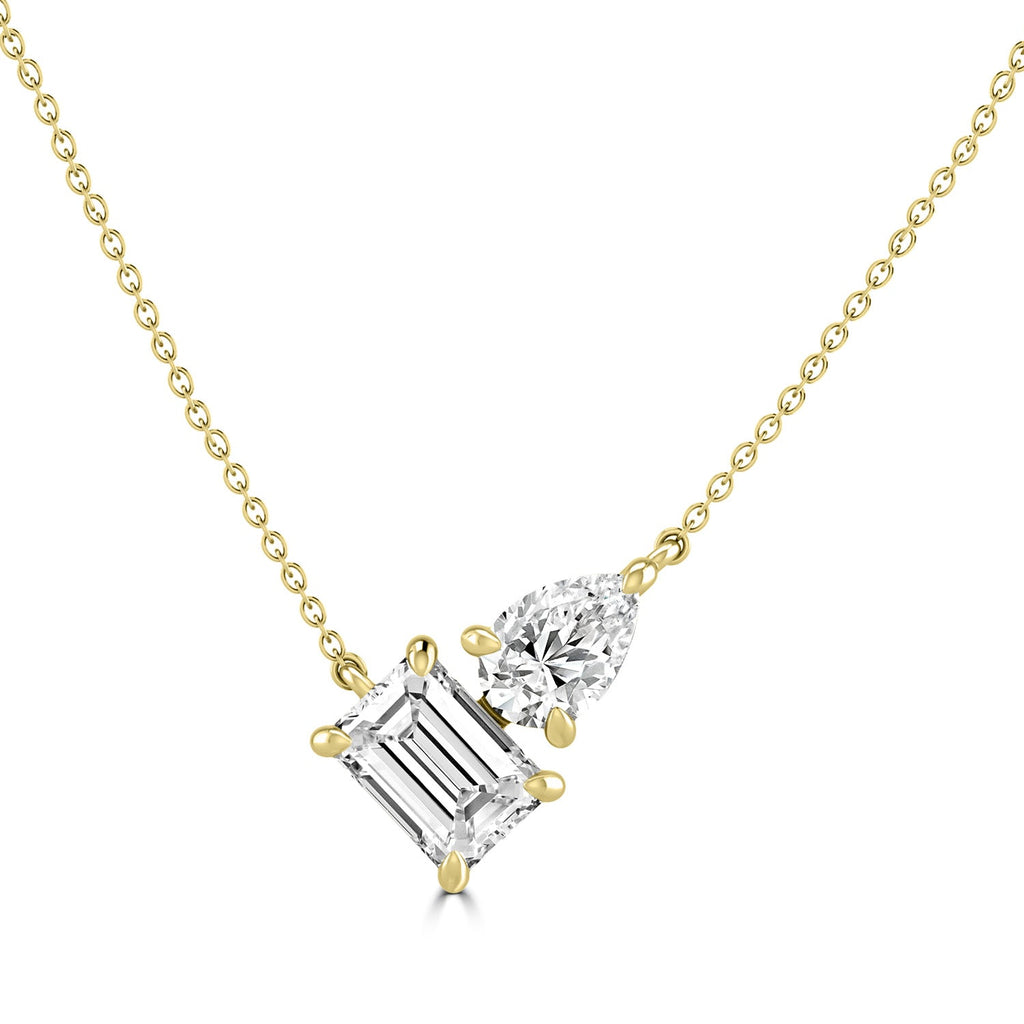 2.2ct Lab Grown Diamond Necklace in 18K Yellow Gold