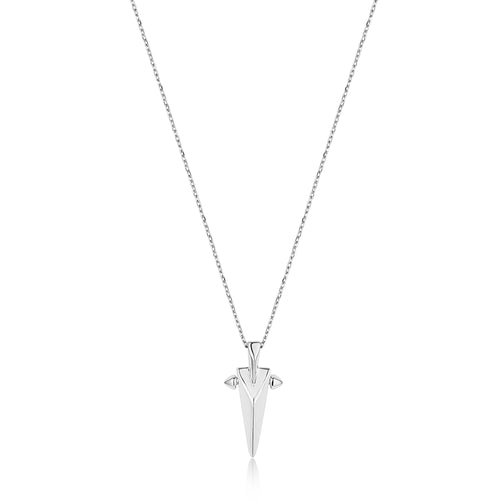 Silver Geometric Point Pendant Necklace