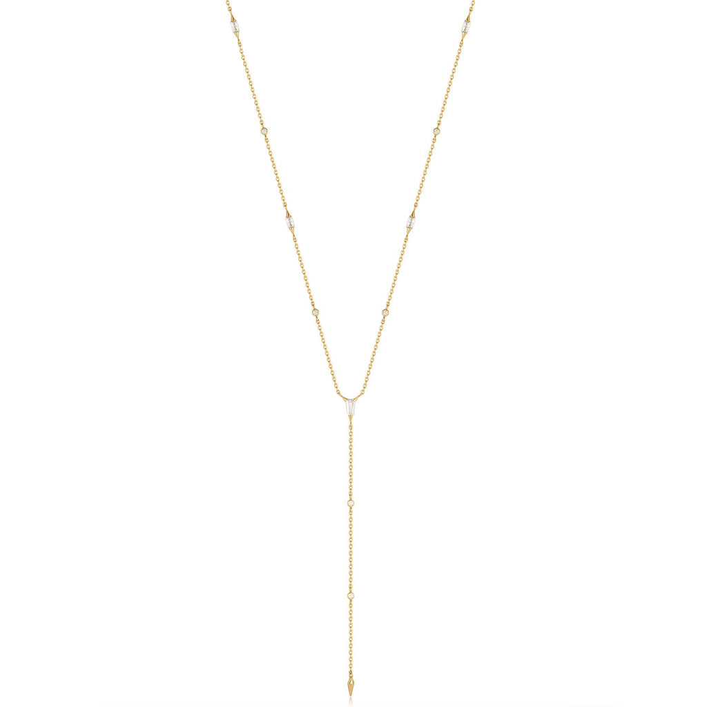 Ania Haie Gold Sparkle Point Y Necklace