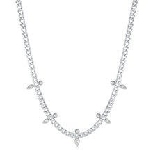 Load image into Gallery viewer, Ania Haie Silver Curb Chain Sparkle Point Necklace