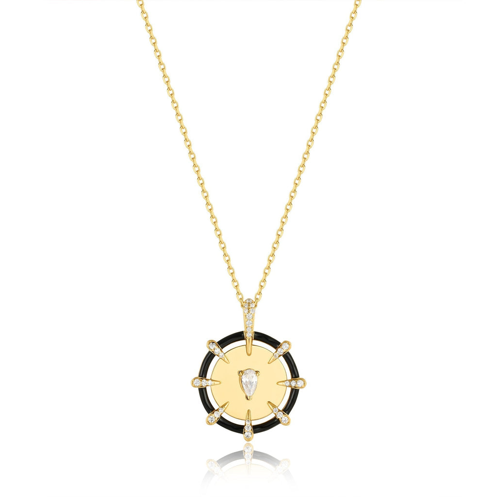 Ania Haie Gold Sparkle Point Medallion Necklace