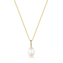 Load image into Gallery viewer, Ania Haie Gold Gem Pearl Drop Pendant Necklace