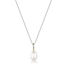 Load image into Gallery viewer, Ania Haie Silver Gem Pearl Drop Pendant Necklace