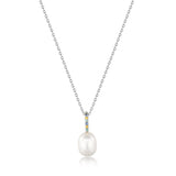 Ania Haie Silver Gem Pearl Drop Pendant Necklace