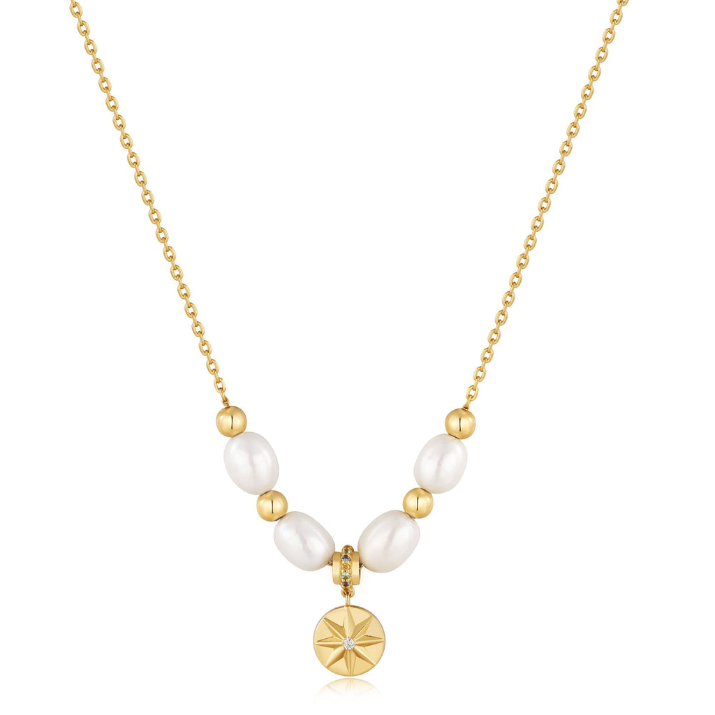 Ania Haie Gold Pearl Star Pendant Necklace