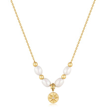 Load image into Gallery viewer, Ania Haie Gold Pearl Star Pendant Necklace